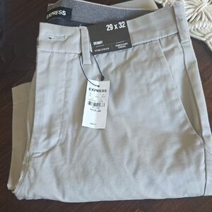 Express Men's Skinny Fit Chinos - Light Gray